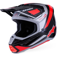 Alpinestars 2026 S-M7 Rise Black / Silver / Flo Red Helmet