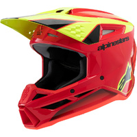 Alpinestars 2026 S-M3 Fray Red / Fluro Yellow / Black Kids Helmet