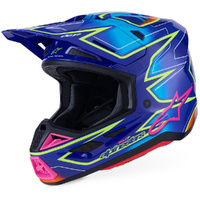 Alpinestars 2026 S-M7 Cast Blue / Pink / Flo Yellow Helmet