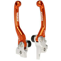 Axiom Orange Brake & Clutch Flex Pivot Lever Set for Husqvarna TC65 2017-2024