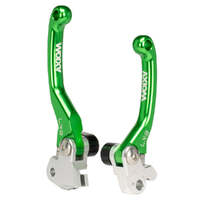 Axiom Green Brake & Clutch Flex Pivot Lever Set for Kawasaki KX450F 2006-2012