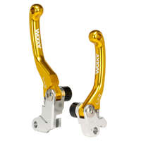 Axiom Gold Brake & Clutch Flex Pivot Lever Set for Kawasaki KX250F 2004-2004