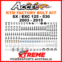 160 Piece KTM SX EXC Complete Factory Bolt & Fastener Hardware Kit Accel