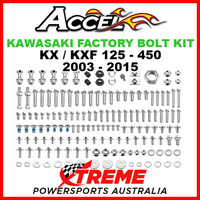 154 Piece Kawasaki KX KXF Complete Factory Bolt & Fastener Hardware Kit Accel