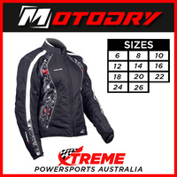 Womens Motorcycle Jacket Cheri Black/Red Leaf Motodry