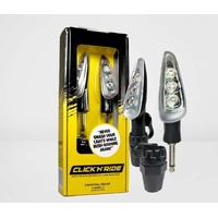 CLICK n RIDE 2-Pack Quick Release Motorcycle LED Turn Indicators Universal Fit