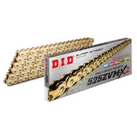 DID Chain 525 ZVMX2 Heavy Duty X-Ring Gold 124 Links Rivet Link Type ZVM-X2
