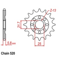 Supersprox 14 Tooth Steel Front Sprocket for Kawasaki KX450X 2021-2023