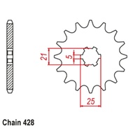 Supersprox 14 Tooth Steel Front Sprocket for Suzuki TC100 1976-1977