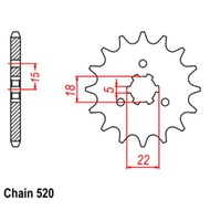 Supersprox 13 Tooth Steel Front Sprocket for Kawasaki KX125 1998-2002