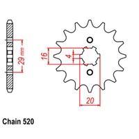 Supersprox 12 Tooth Steel Front Sprocket for Yamaha IT175 1980-1983