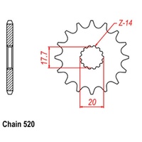 Supersprox 13 Tooth Steel Front Sprocket for Yamaha YZ125 1987-2004