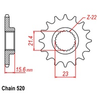 Supersprox 15 Tooth Steel Front Sprocket for Yamaha XT600 1987-2003