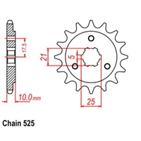 Supersprox 15 Tooth 525 Pitch Steel Front Sprocket for Suzuki XF650 Freewind 1997-2004