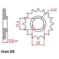Supersprox 15 Tooth Steel Front Sprocket for Yamaha TT250R 1995-1997