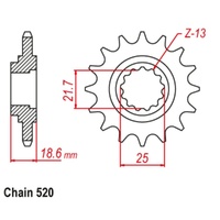Supersprox 15 Tooth Steel Front Sprocket for Kawasaki Z750 2005-2010