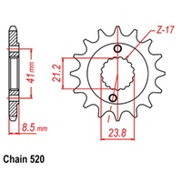 Supersprox 15 Tooth Steel Front Sprocket for Honda XR400R 1996-2005