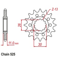 Supersprox 16 Tooth Steel Front Sprocket for Yamaha MT09 TRACER 2015-2021