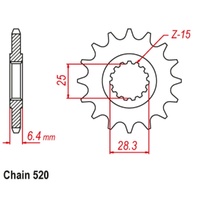Supersprox 14 Tooth Steel Front Sprocket for Yamaha YFZ450 2WD 2009