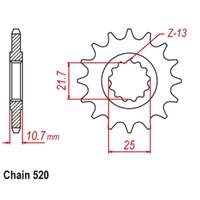 Supersprox 16 Tooth Steel Front Sprocket for Yamaha FZ6R 2009-2017
