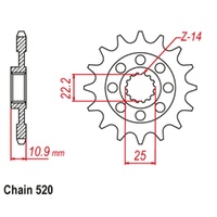 Supersprox 15 Tooth Steel Front Sprocket for Aprilia SXV 550 Supermoto 2006-2013