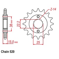 Supersprox 15 Tooth Steel Front Sprocket for Ducati 907 Paso 1991-1993