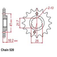Supersprox 15 Tooth Steel Front Sprocket for Yamaha MT03 2006-2012