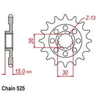 Supersprox 17 Tooth Steel Front Sprocket for BMW S1000XR 2016-2022