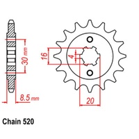 Supersprox 12 Tooth Steel Front Sprocket for Husqvarna WR125 1990