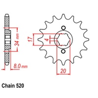 Supersprox 12 Tooth Steel Front Sprocket for Honda XL250R 1984-1987