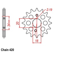Supersprox 15 Tooth Steel Front Sprocket for Honda CRF150RB BIG WHEEL 2007-2022