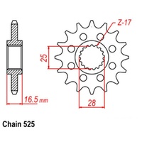 Supersprox 16 Tooth Steel Front Sprocket for KTM 990 Adventure 2011