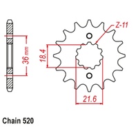 Supersprox 13 Tooth Steel Front Sprocket for Honda XL250S DEGREE 1990-1992