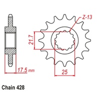 Supersprox 17 Tooth Steel Front Sprocket for Honda CBR250R MC19 1988-1989