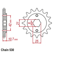 Supersprox 16 Tooth Steel Front Sprocket for Honda CBX550F 1982-1985