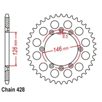 Supersprox 50 Tooth Steel Rear Sprocket for Suzuki RM100 1979-1981
