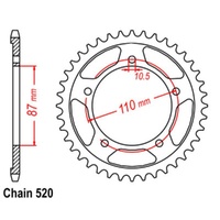 Supersprox 39 Tooth Steel Rear Sprocket for Suzuki SV650 ABS 2017-2022