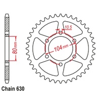 Supersprox  40 Tooth  Steel Rear sprocket for Kawasaki GPZ750 R1 Twin Shock 1982