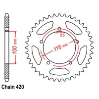Supersprox 43 Tooth Steel Rear Sprocket for Kawasaki KX60 2003