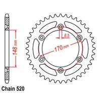 Supersprox 49 Tooth Steel Rear Sprocket for Suzuki RM465 1981-1982