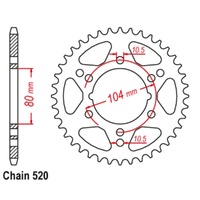 Supersprox 42 Tooth Steel Rear Sprocket for Polaris Trail Boss 250 2X4 1996-1998