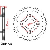 Supersprox 35 Tooth Steel Rear Sprocket for Honda CT70 TRAIL 1969-1994