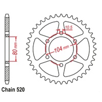 Supersprox 38 Tooth Steel Rear Sprocket for Kawasaki ZXR400 1990-2003