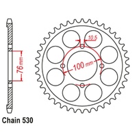Supersprox 40 Tooth Steel Rear Sprocket for Suzuki RG500 1986-1989