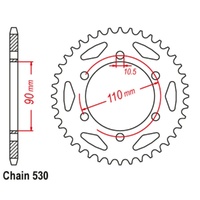 Supersprox 34 Tooth Steel Rear Sprocket for Yamaha TX500 1974