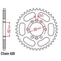 Supersprox 49 Tooth Steel Rear Sprocket for Yamaha DT175 1978-2006