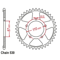 Supersprox  45 Tooth  Steel Rear sprocket for Suzuki GSX600F Katana 1992-1997