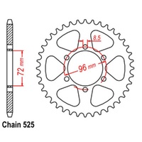 Supersprox 42 Tooth Steel Rear Sprocket for Suzuki TS250ER 1979-1980