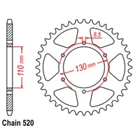 Supersprox 48 Tooth Steel Rear Sprocket for Honda CR250M 1973