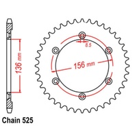 Supersprox 46 Tooth Steel Rear Sprocket for Suzuki DR650SE 1996-2001